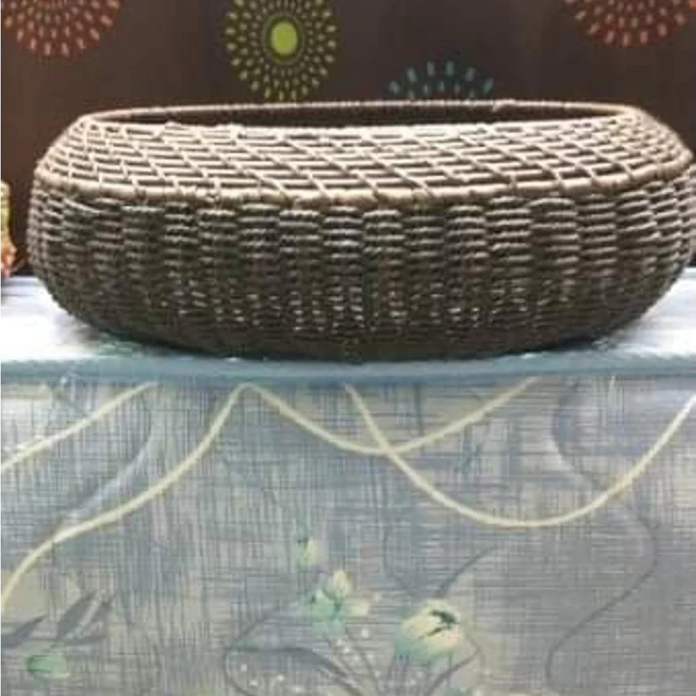 Woven Decorative Basket in Brown and Tan - Versatile Home Accent